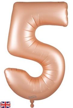 Oaktree 34inch Number 5 Satin Pastel Rose Quartz - Foil Balloons